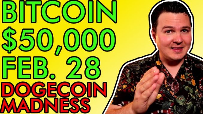 BITCOIN PRICE $50,000 BY FEBRUARY 28th! ELON MUSK’S DOGECOIN DANGER! Daily Crypto News 2021