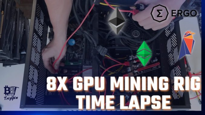 Cryptocurrency Mining Rig Timelapse 8x Mining Edition GPUs in under 4min